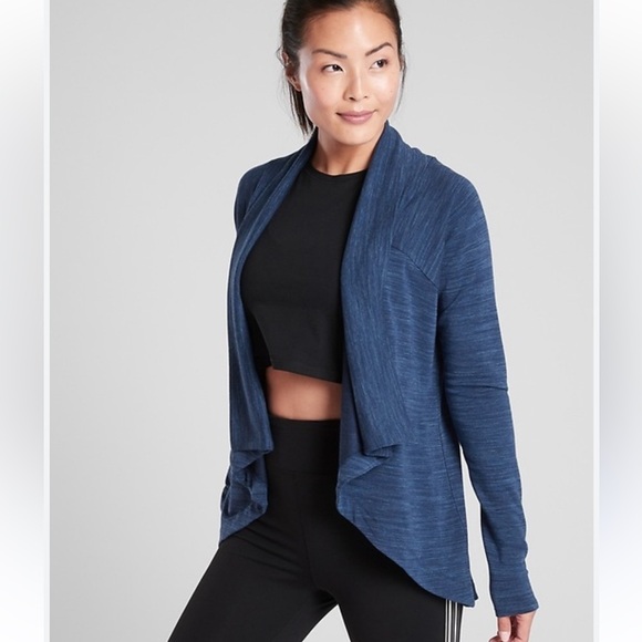 Athleta wear two way wrap- size color:Blue Marble Heather size Xs - Picture 1 of 6